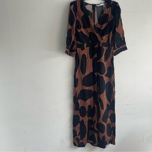 New! Anonyme Designers black and brown print jumpsuit 33032